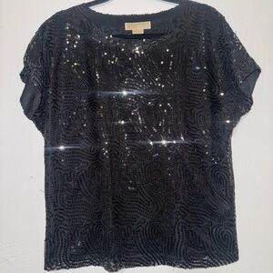 Black Sequin Blouse
